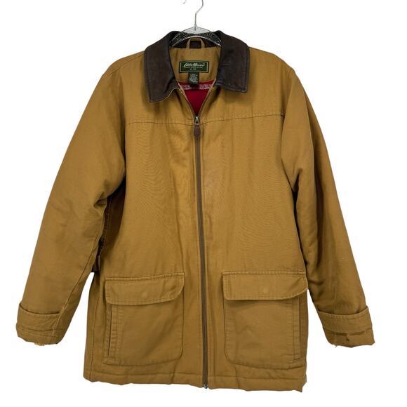 Eddie Bauer Chore Coat Down Quilted Lining Men's LG TALL Field Jacket Distressed